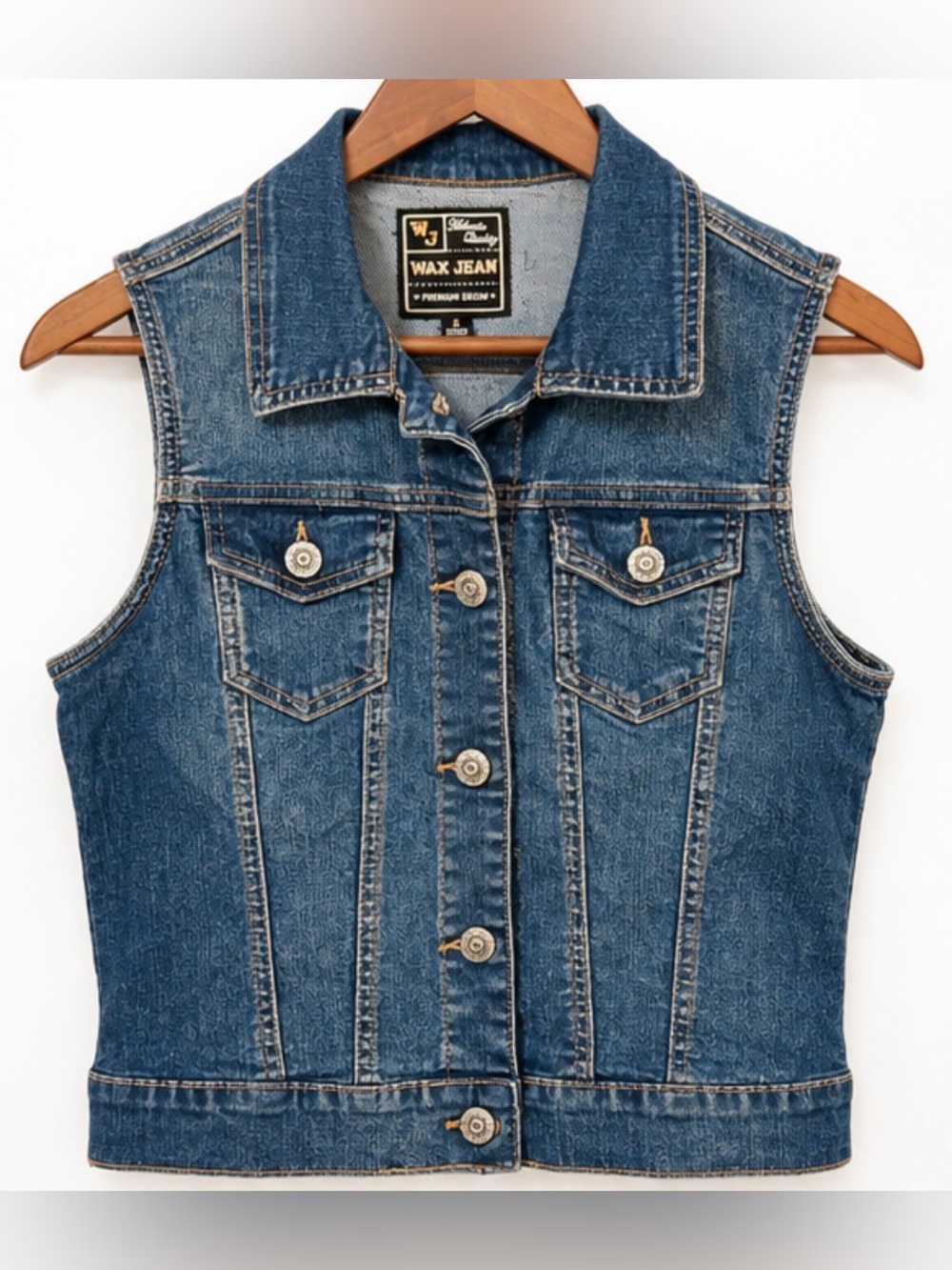Wax Jean Women’s Blue Denim Vest